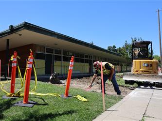 Construction underway at Douglass Middle School in June 2025