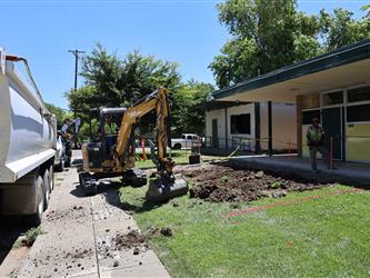 Construction underway at Douglass Middle School in June 2025