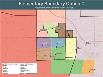 A map of proposed school boundaries for elementary option C