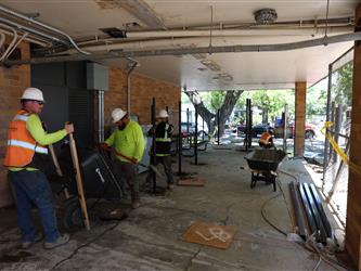 Construction underway at Woodland Adult Education in June 2025