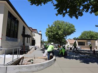 Construction underway at Woodland Adult Education in June 2025