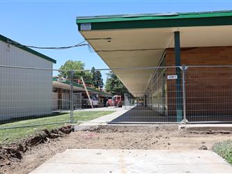 Construction underway at Douglass Middle School in June 2025