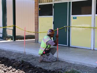 Construction underway at Douglass Middle School in June 2025